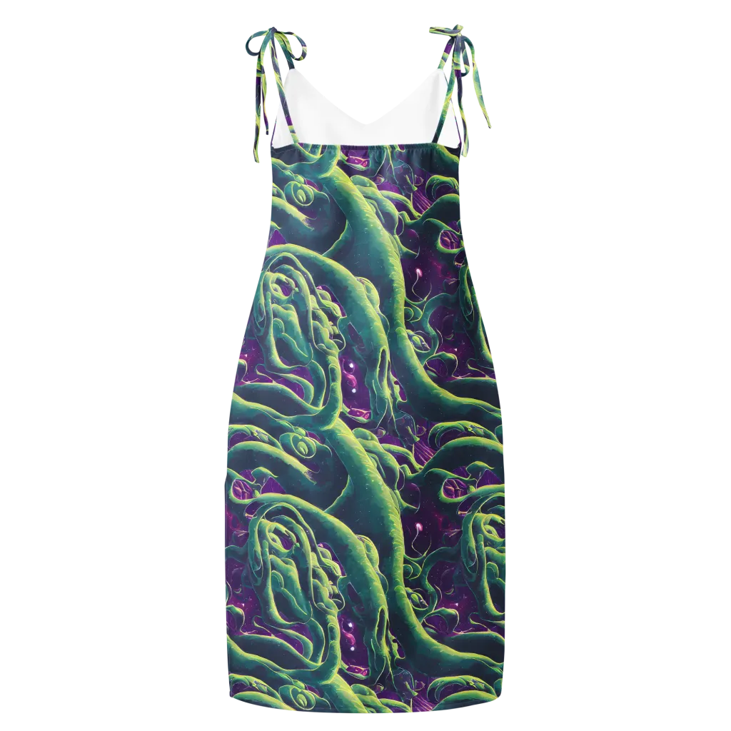 Viridian Flux on Slip Dress — Back