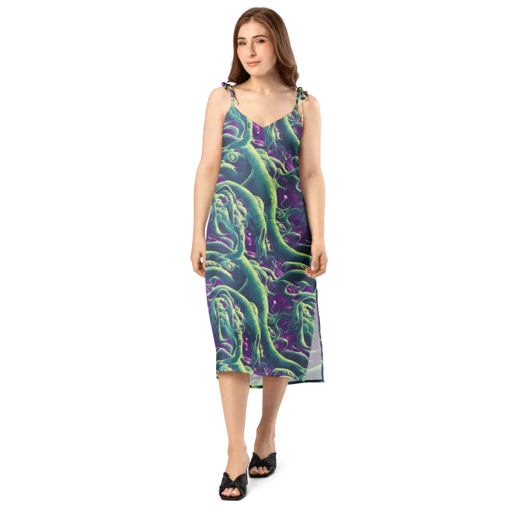 Viridian Flux on Slip Dress — Front