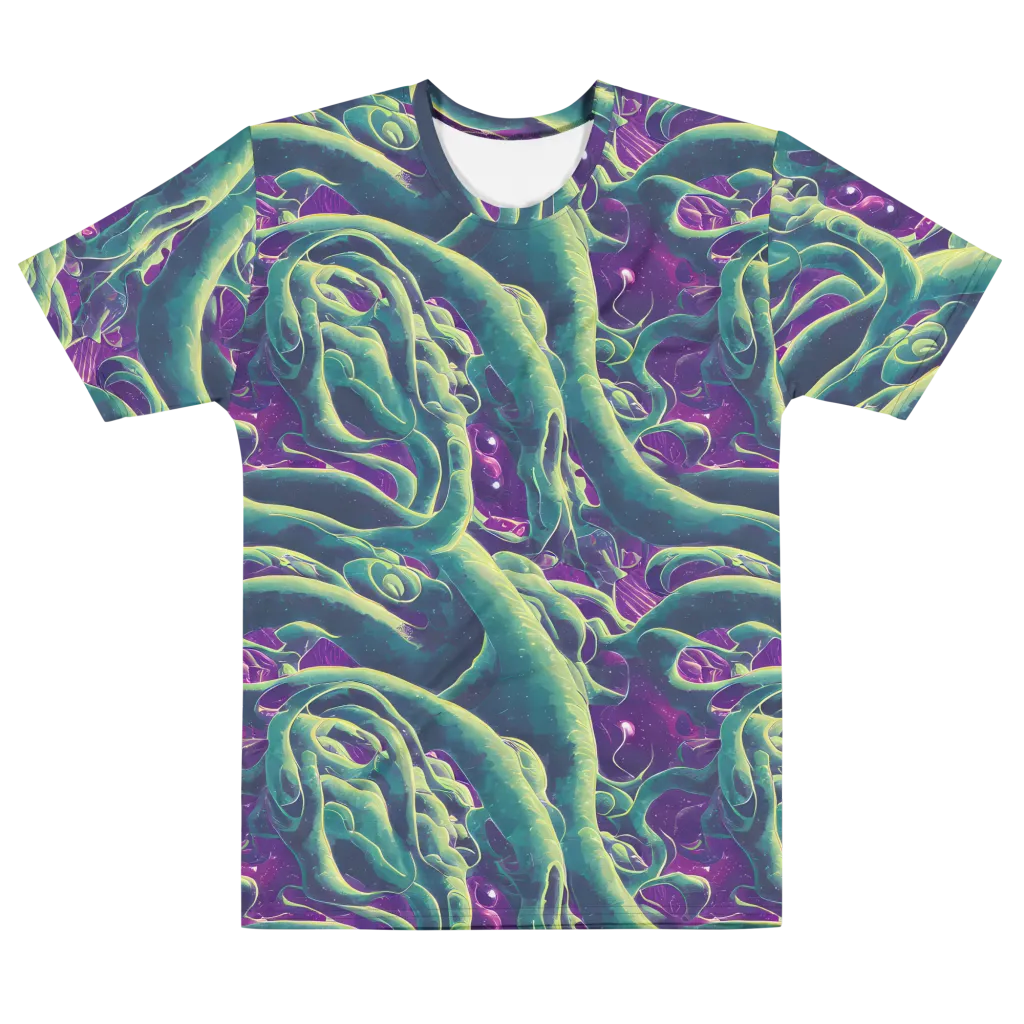 Viridian Flux on Men's Cotton Crew Neck T-Shirt — Front