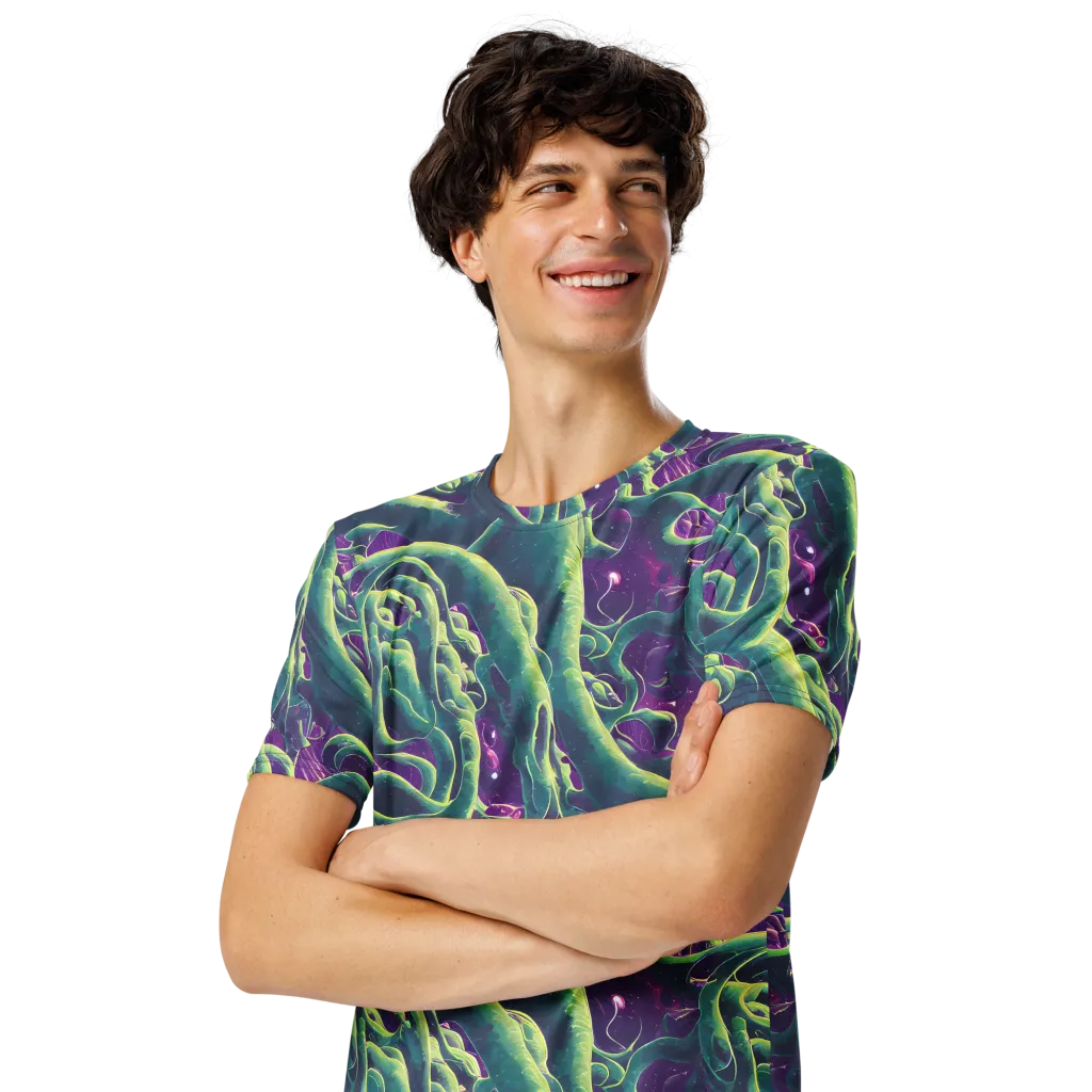 Viridian Flux on Men's Crew Neck T-Shirt — Left Front