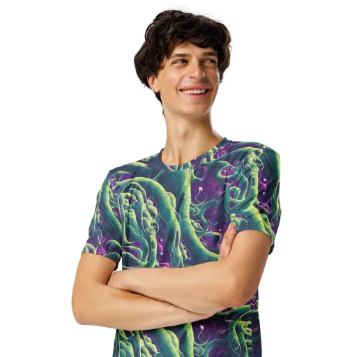 Viridian Flux on a Men's Crew Neck T-Shirt