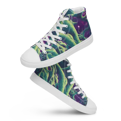 Viridian Flux on a Men's High Top Canvas Shoes