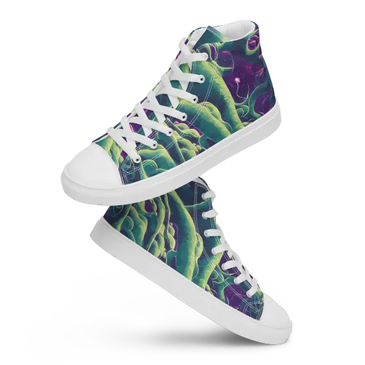 Viridian Flux on a Women's High Top Canvas Shoes