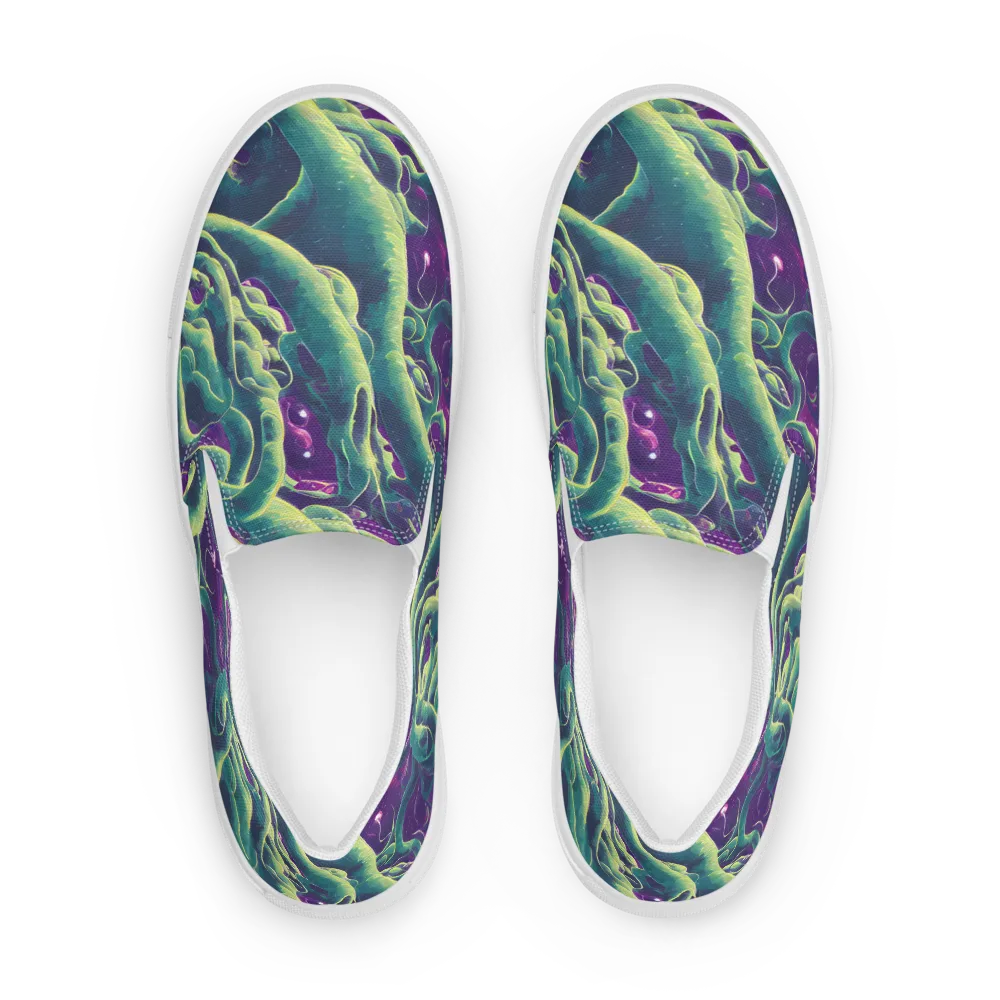 Viridian Flux on Men's Slip-On Canvas Shoes — Front