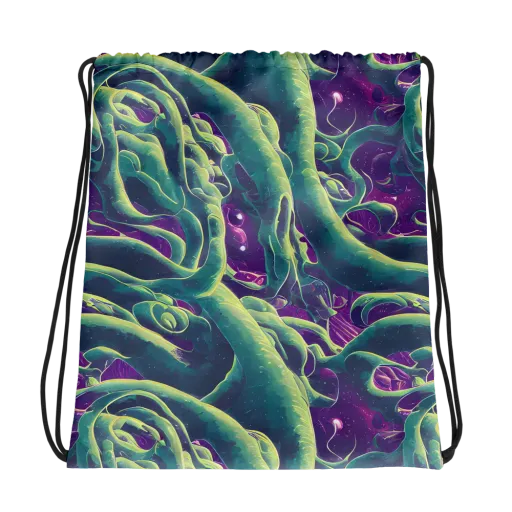 Viridian Flux on a Drawstring Bag