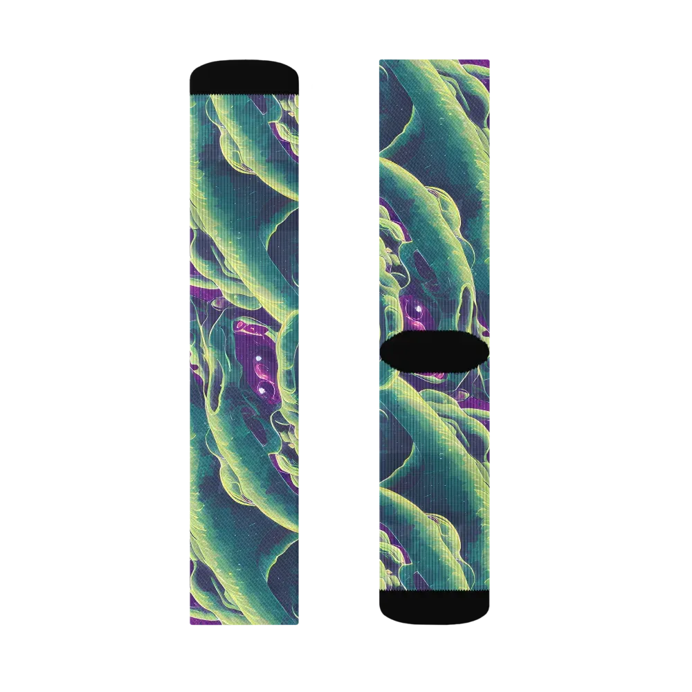 Viridian Flux on Socks — Right Sock