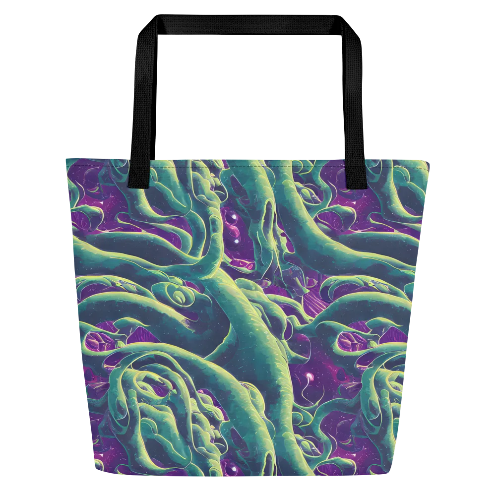 Viridian Flux on Large Tote Bag W/ Pocket — Front