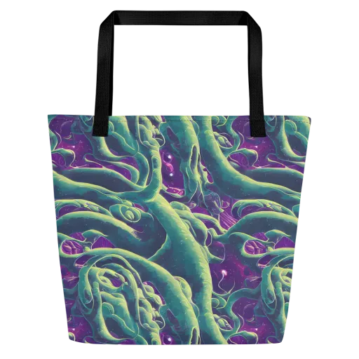 Viridian Flux on a Large Tote Bag W/ Pocket