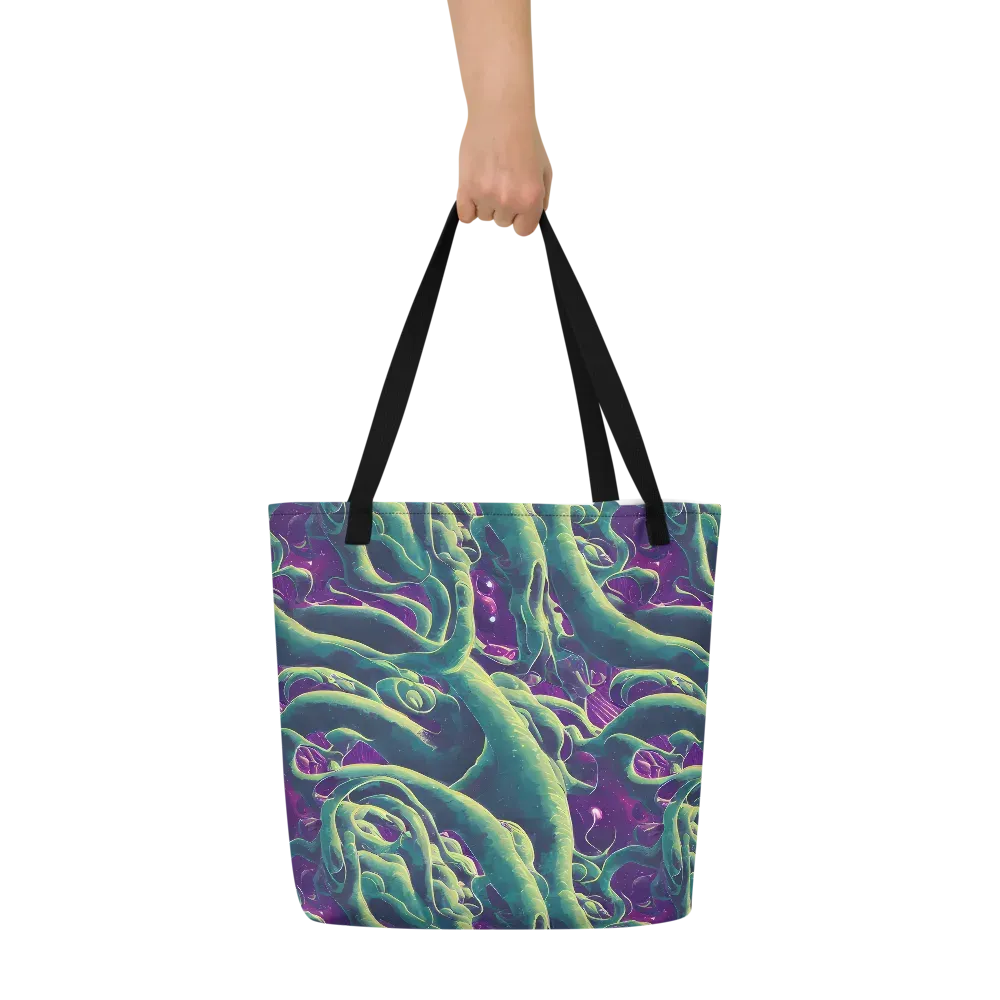 Viridian Flux on Large Tote Bag W/ Pocket — Front