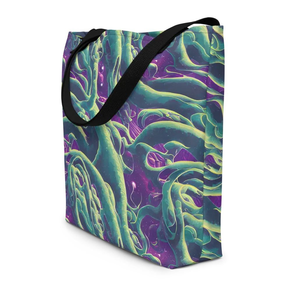 Viridian Flux on Large Tote Bag W/ Pocket — Front