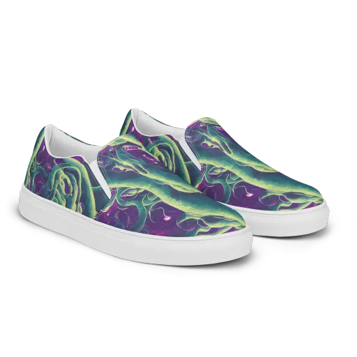 Viridian Flux on a Women's Slip-On Canvas Shoes