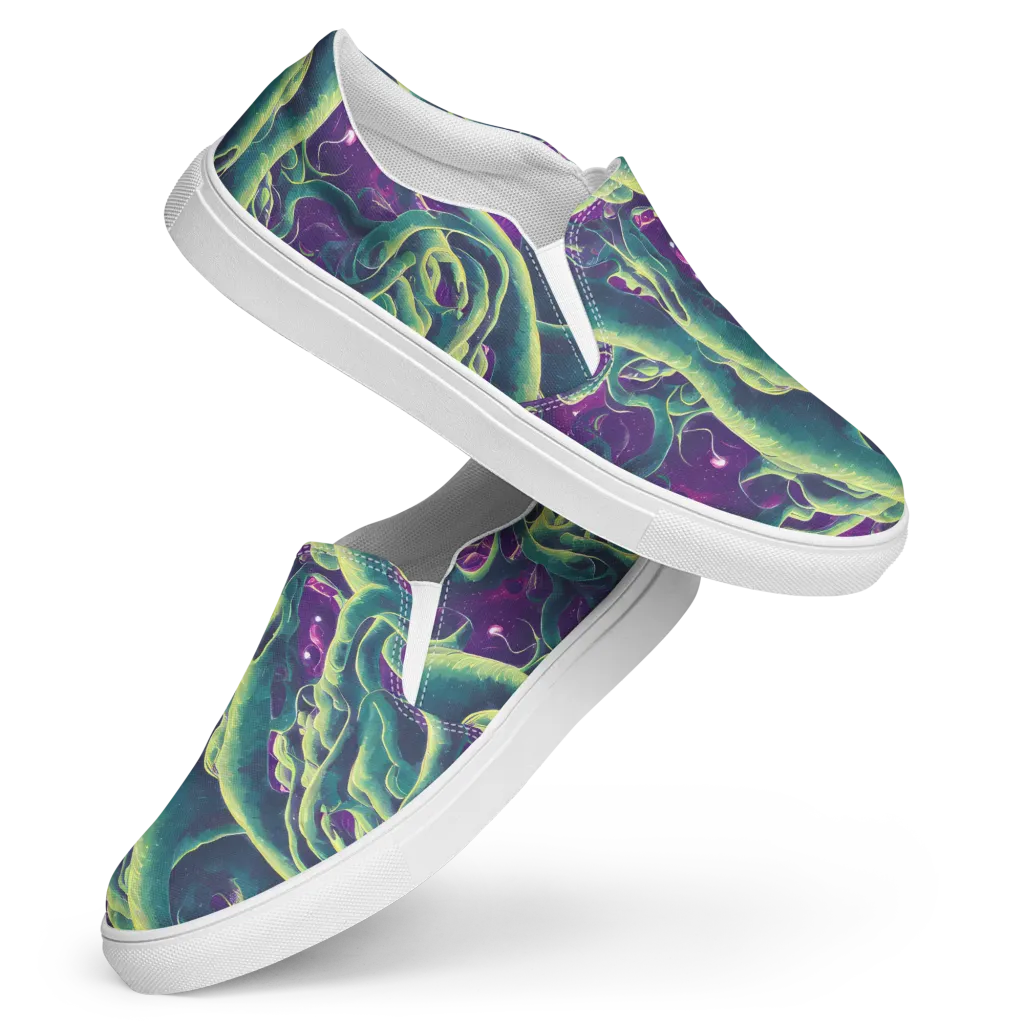 Viridian Flux on Women's Slip-On Canvas Shoes — Front