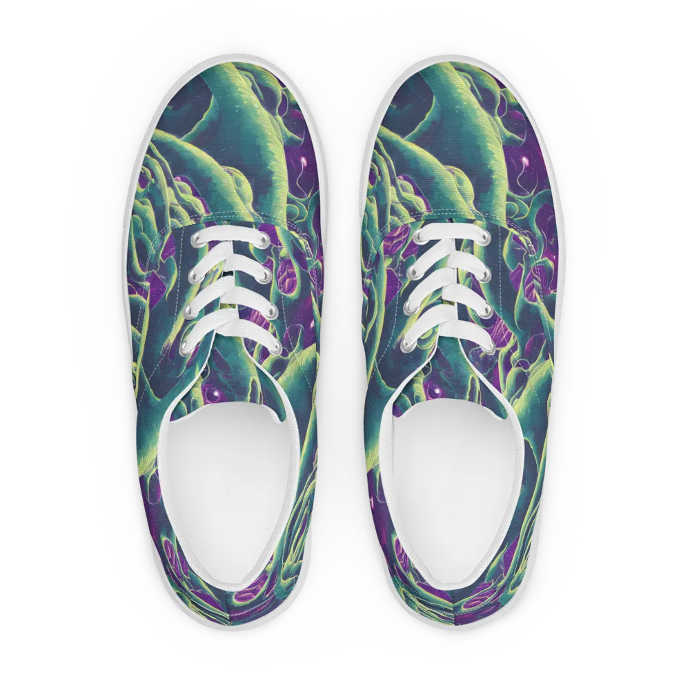 Viridian Flux on Men's Lace-Up Canvas Shoes — Front