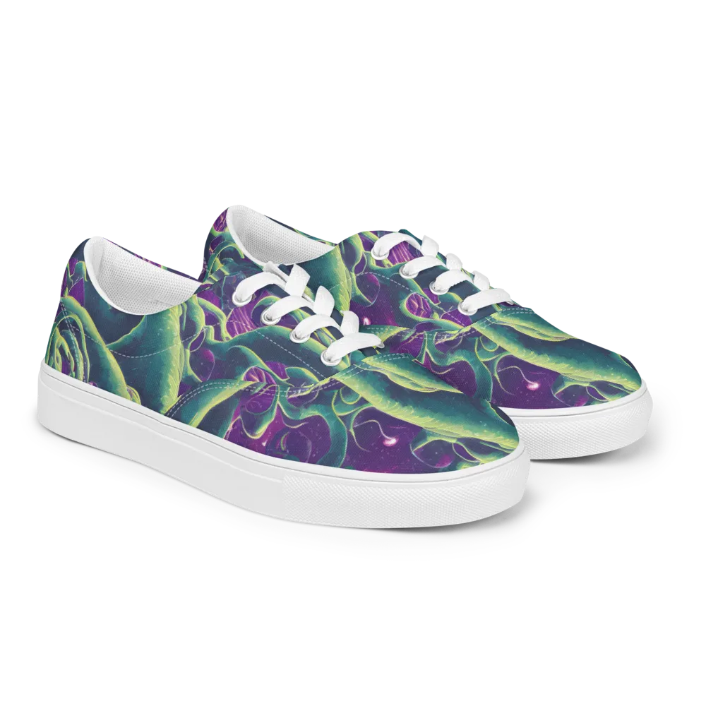 Viridian Flux on Men's Lace-Up Canvas Shoes — Right Front
