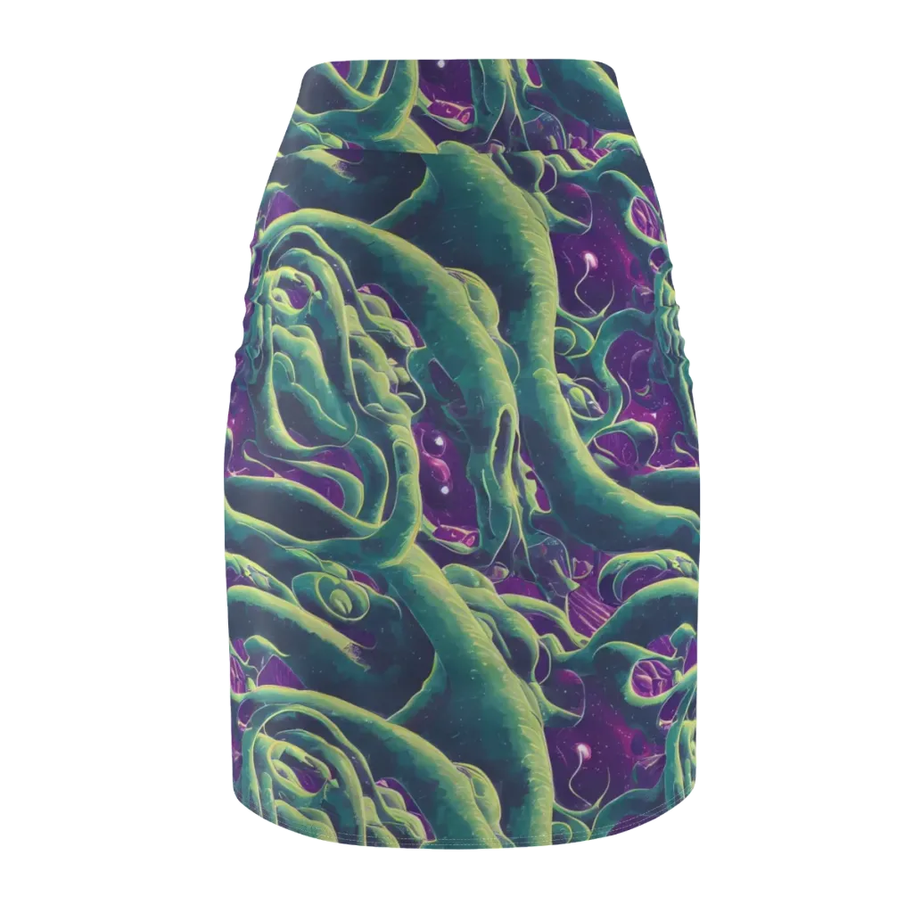 Viridian Flux on Pencil Skirt — Back