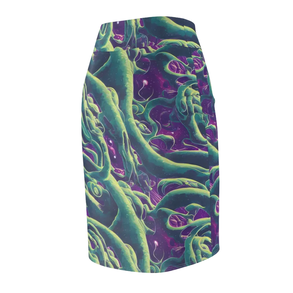 Viridian Flux on Pencil Skirt — Back Side