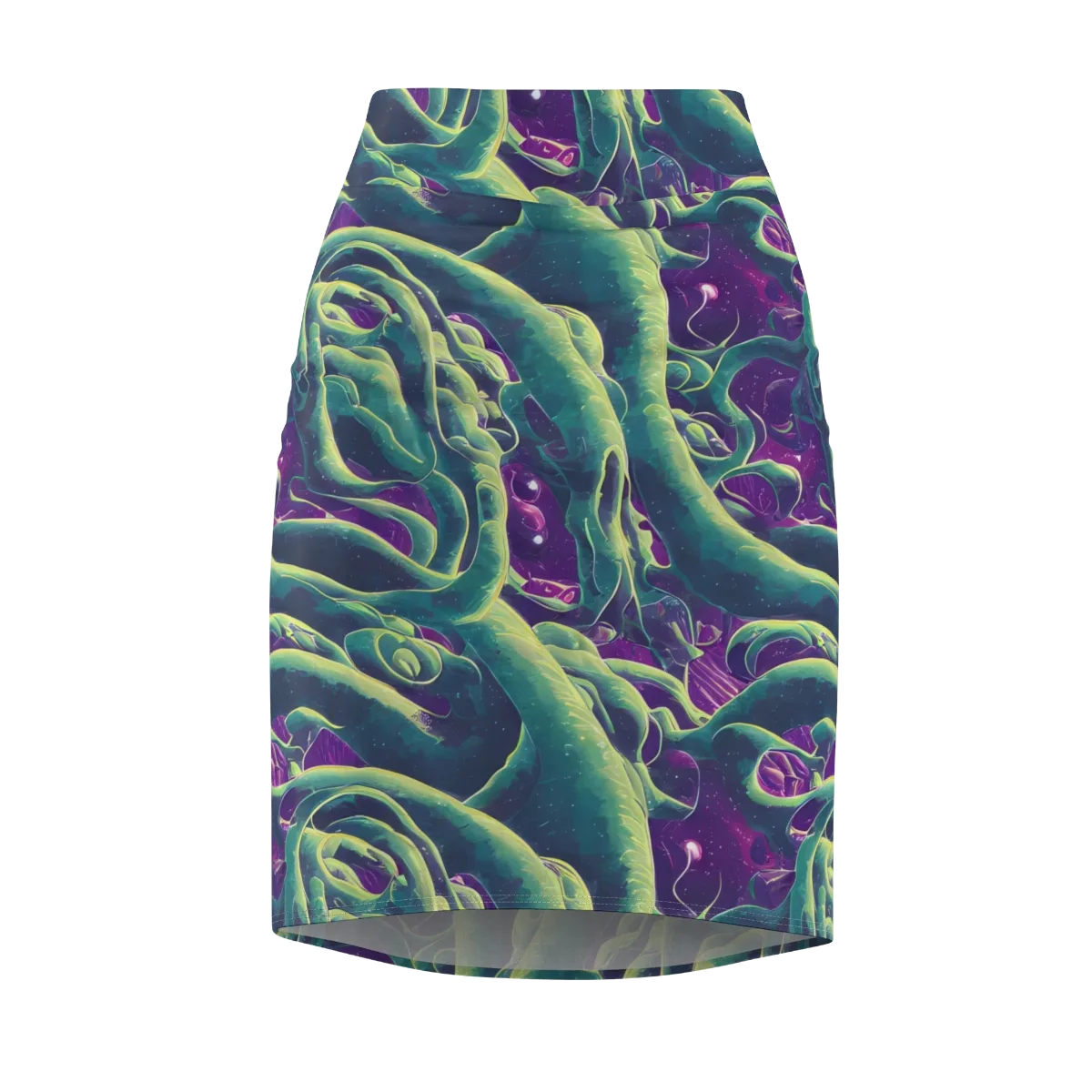 Viridian Flux on Pencil Skirt — Front