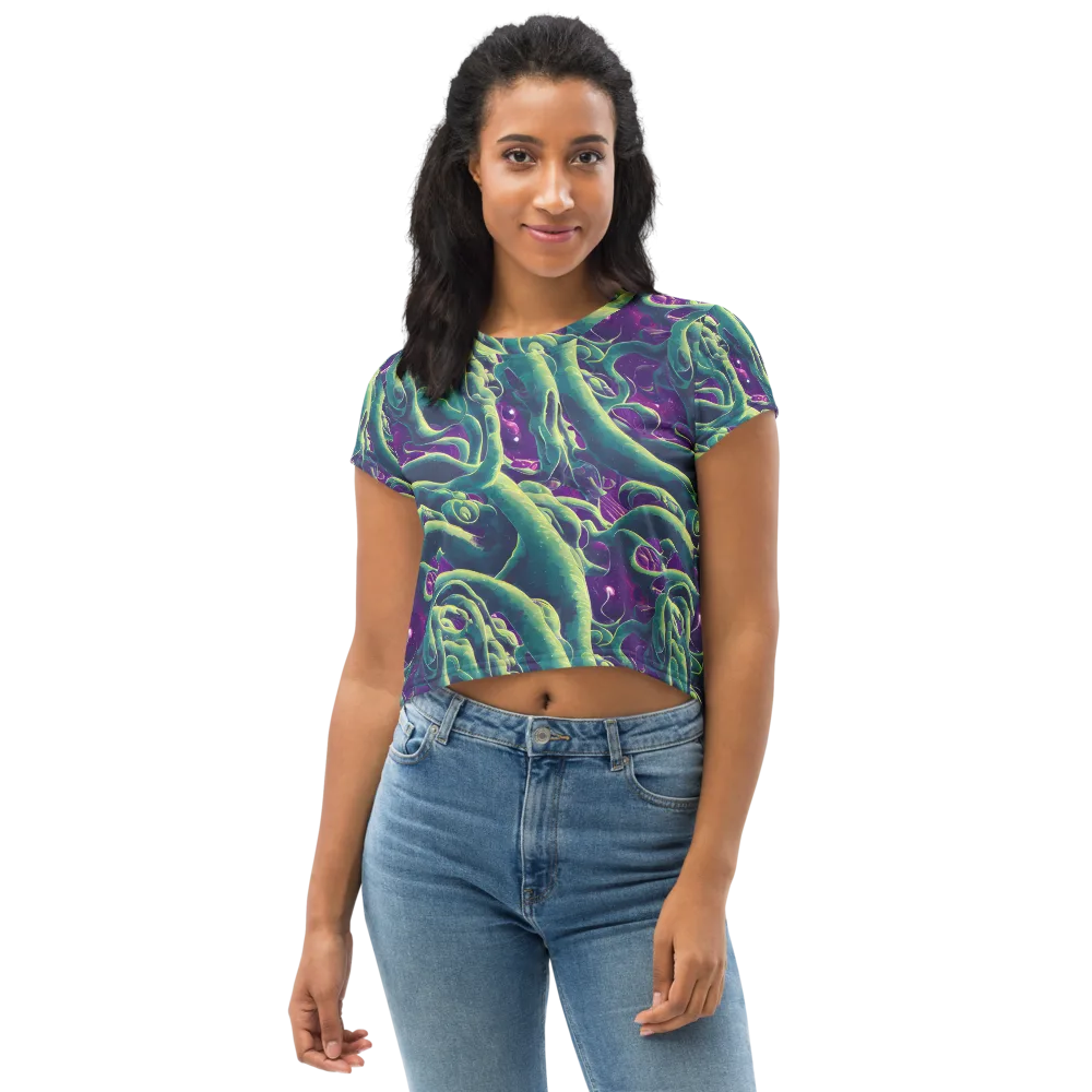 Viridian Flux on Crop Tee — Front