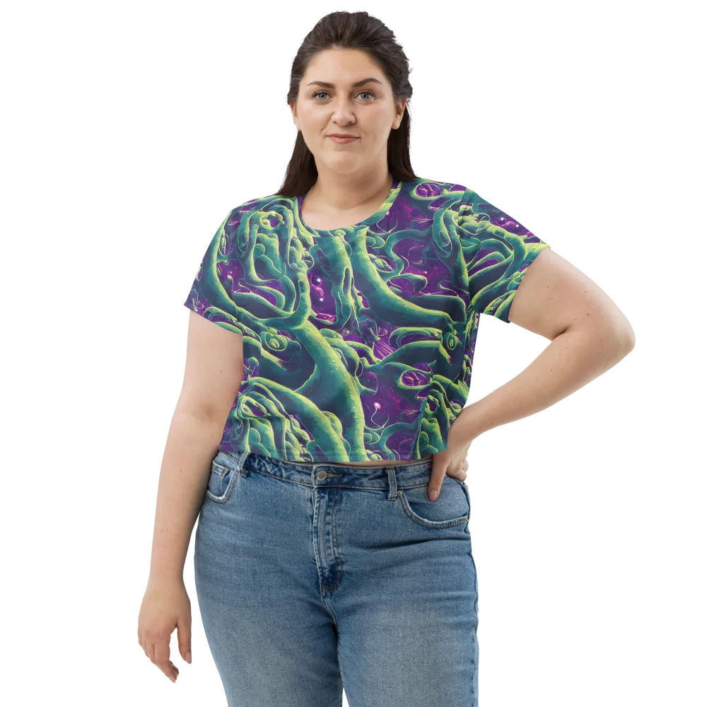 Viridian Flux on Crop Tee — Front