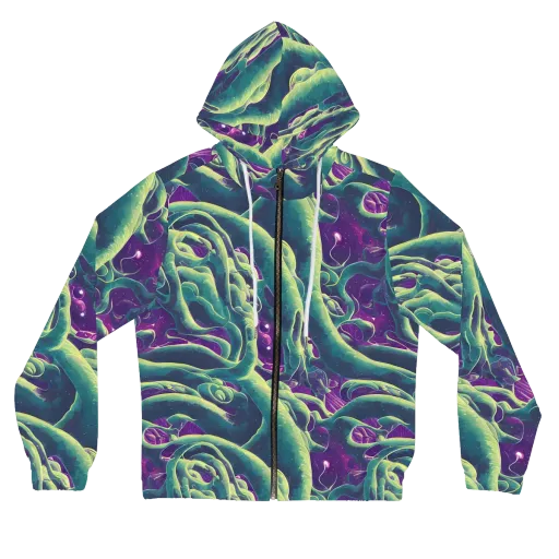 Viridian Flux on a Women's Full-Zip Hoodie