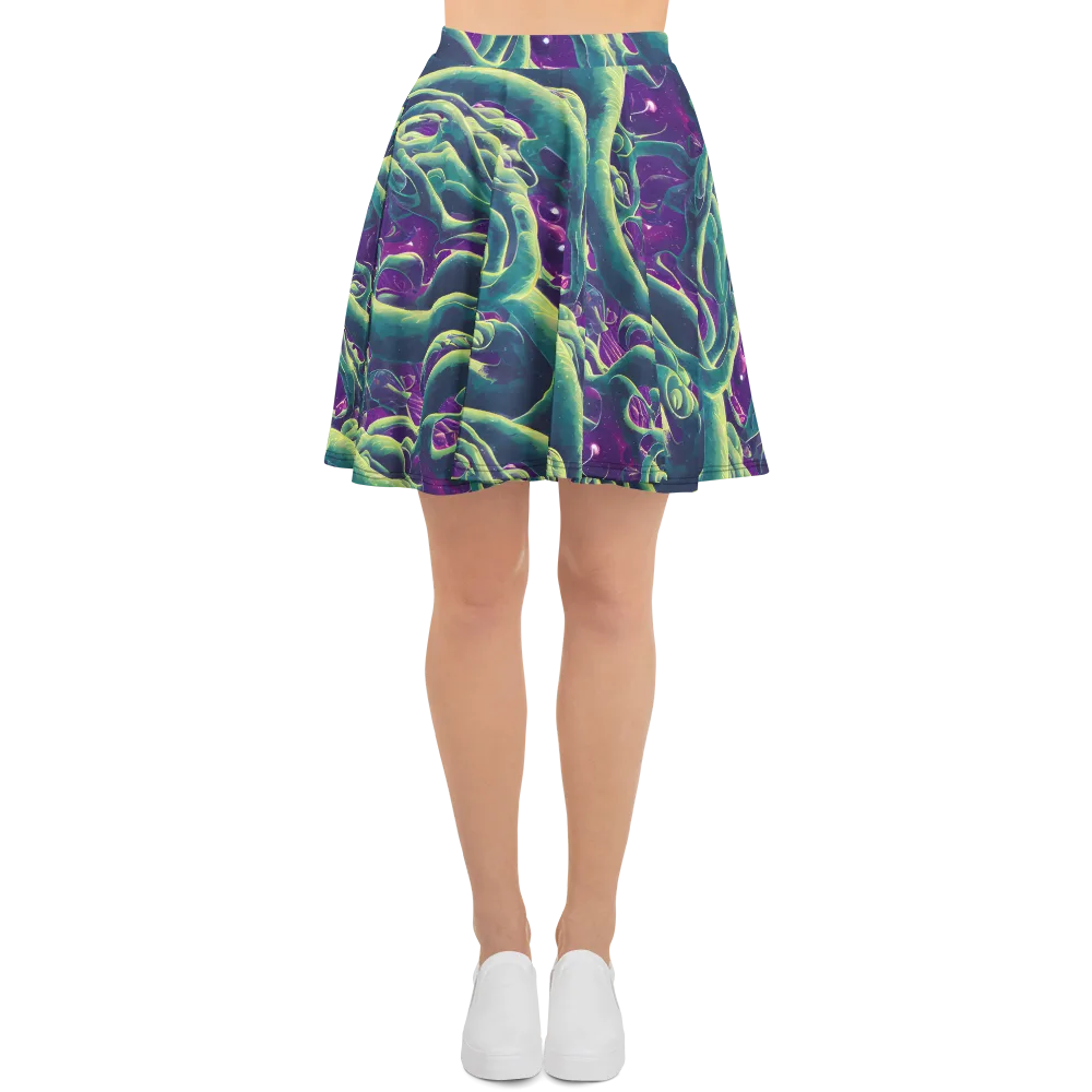 Viridian Flux on Skater Skirt — Front