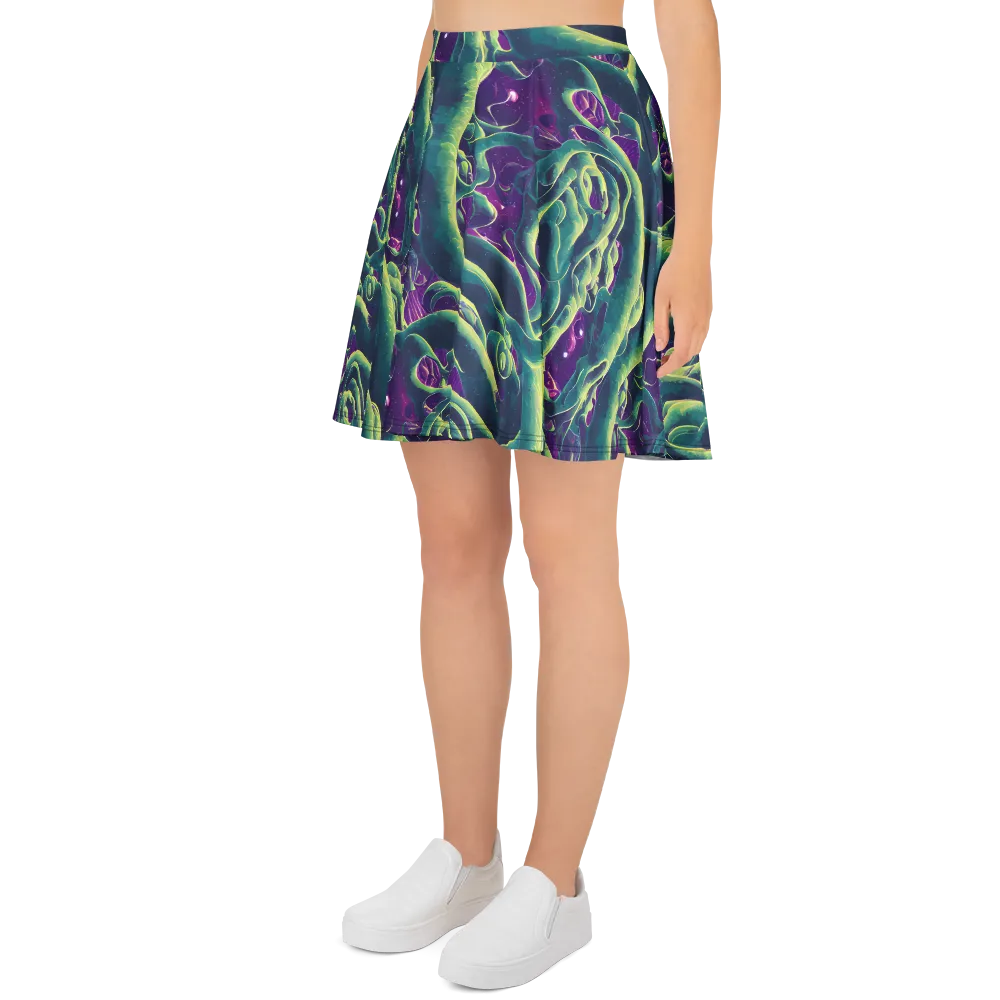 Viridian Flux on Skater Skirt — Left