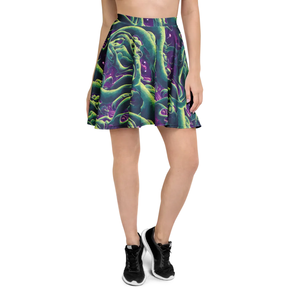 Viridian Flux on Skater Skirt — Front