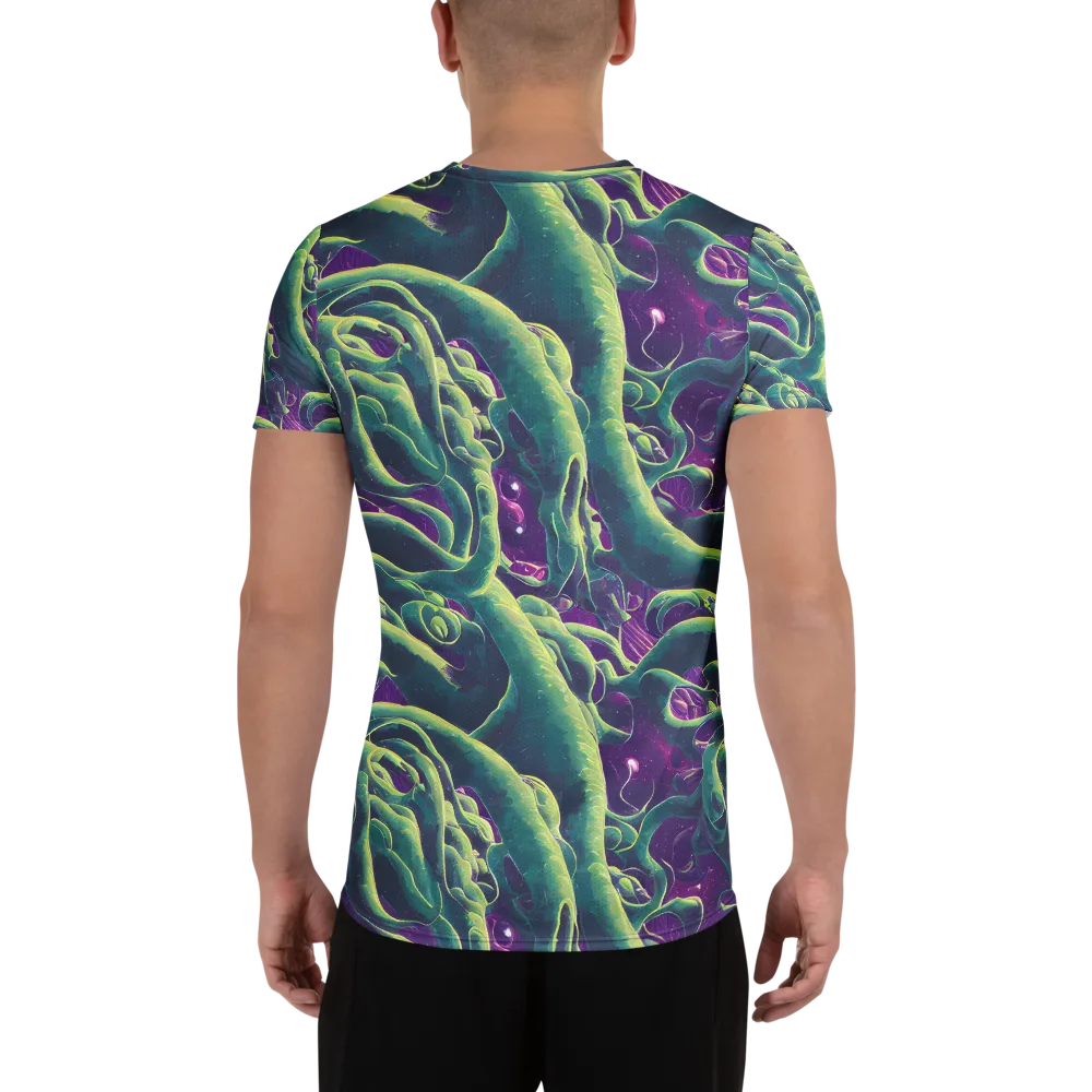 Viridian Flux on Men's Athletic T-Shirt — Back