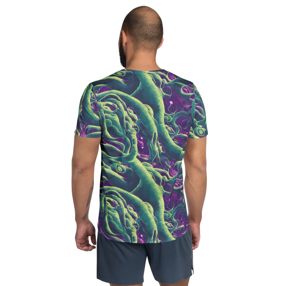 Viridian Flux on Men's Athletic T-Shirt — Back