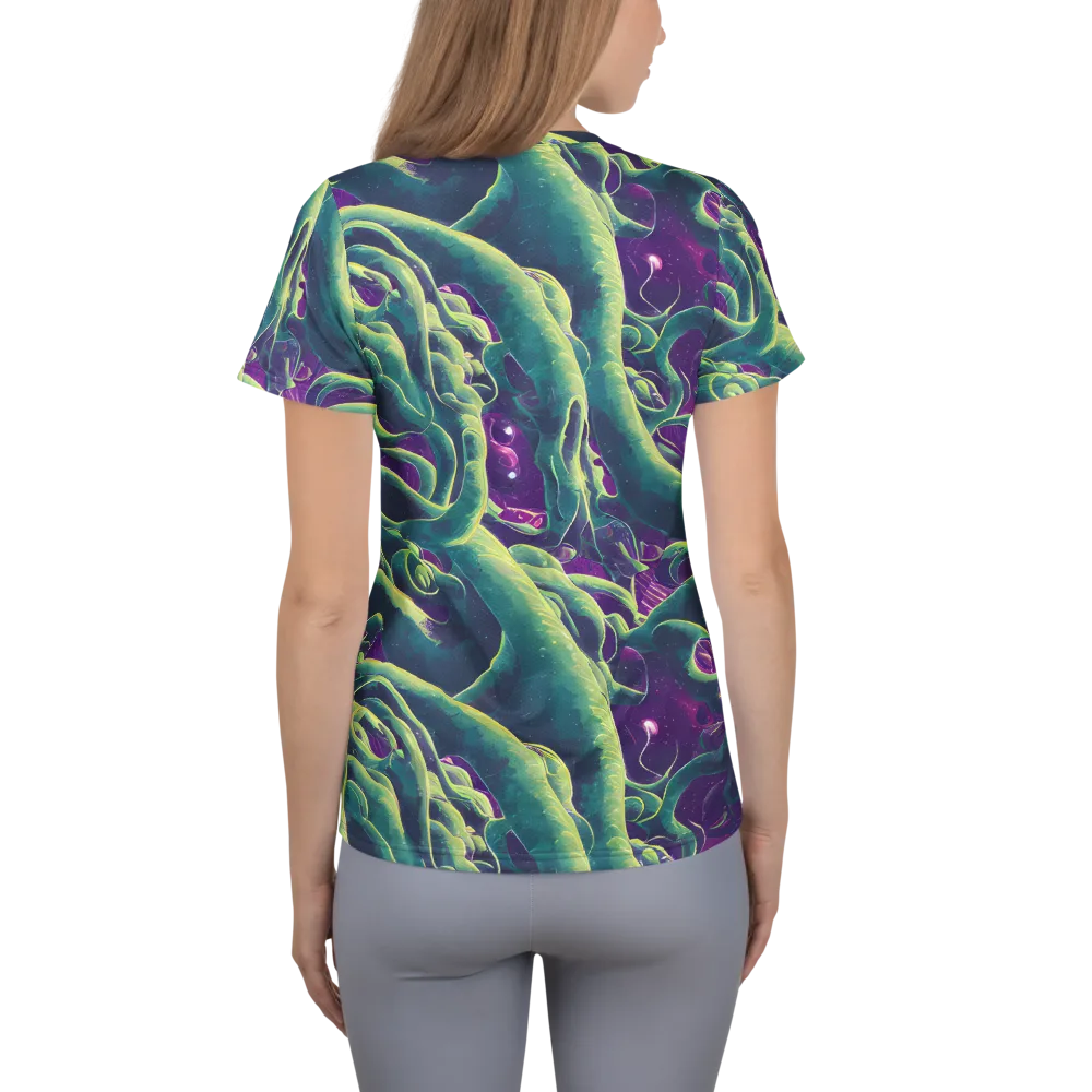 Viridian Flux on Women's Athletic T-Shirt — Back