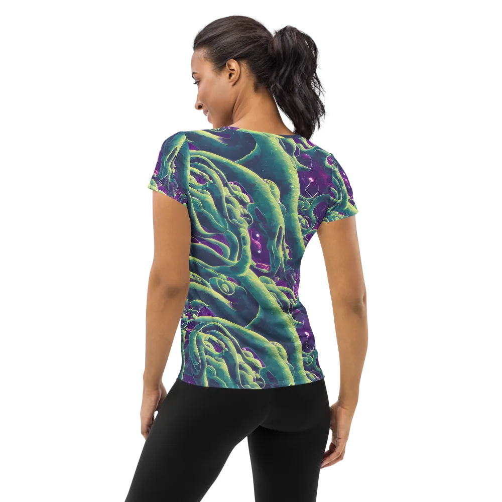 Viridian Flux on Women's Athletic T-Shirt — Back