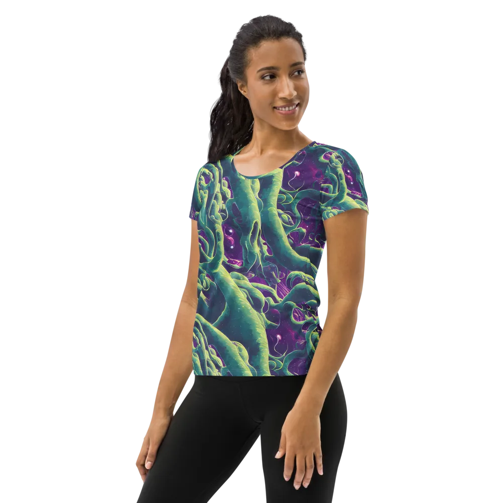Viridian Flux on Women's Athletic T-Shirt — Left