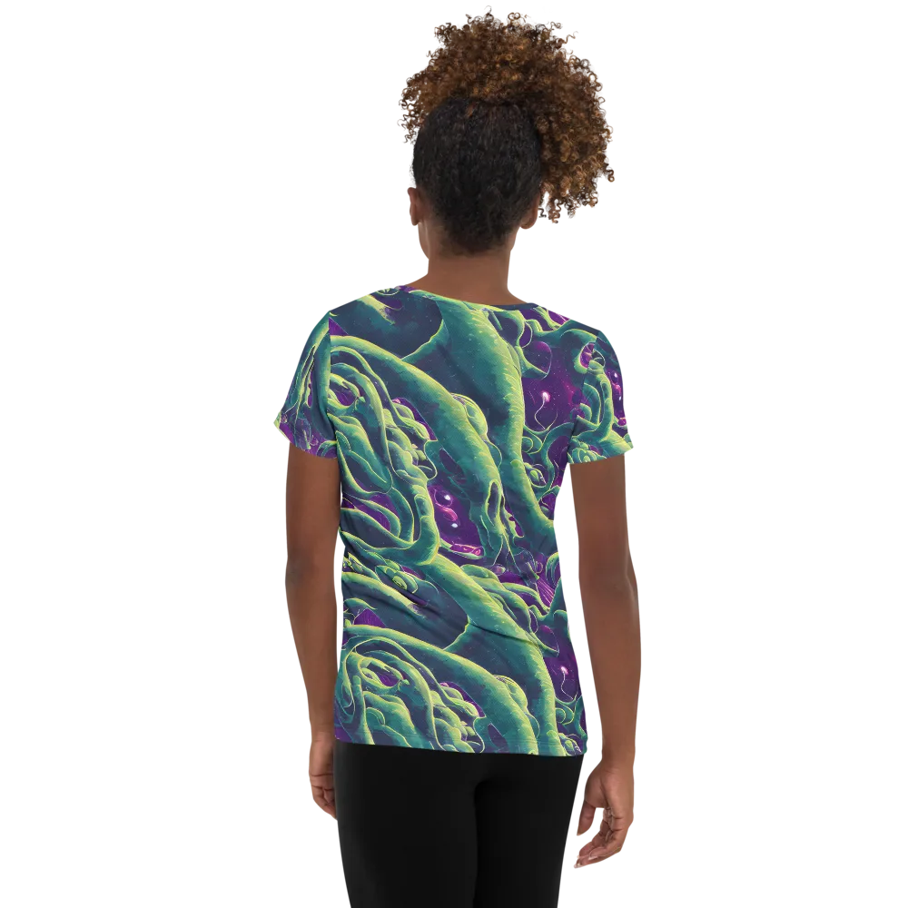 Viridian Flux on Women's Athletic T-Shirt — Back