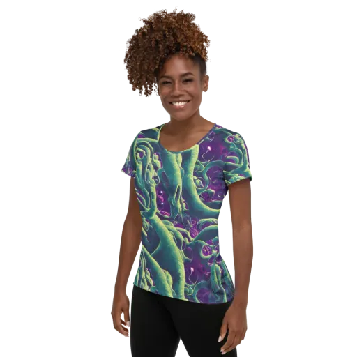 Viridian Flux on a Women's Athletic T-Shirt