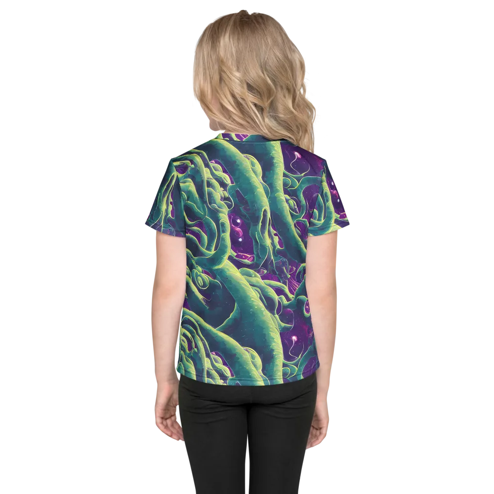 Viridian Flux on Kids Crew Neck T-Shirt — Back