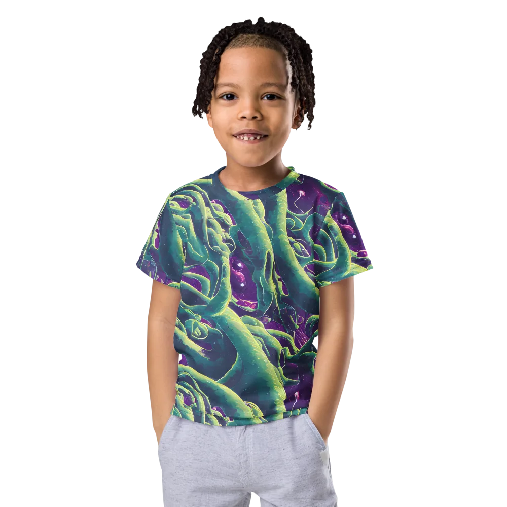 Viridian Flux on Kids Crew Neck T-Shirt — Front