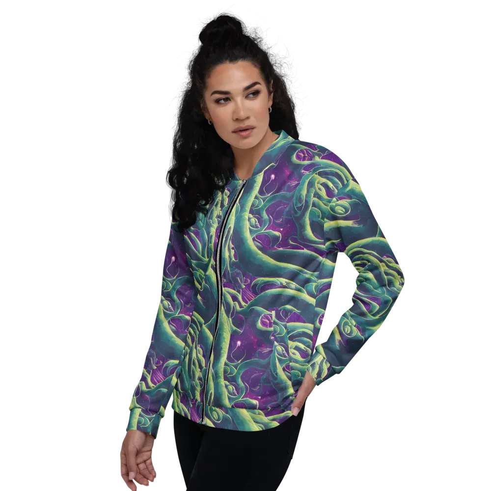 Viridian Flux on Bomber Jacket — Left