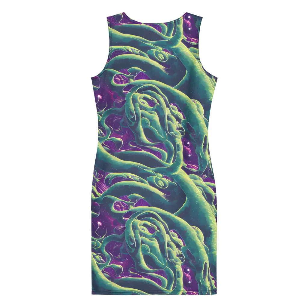 Viridian Flux on Bodycon Dress — Back