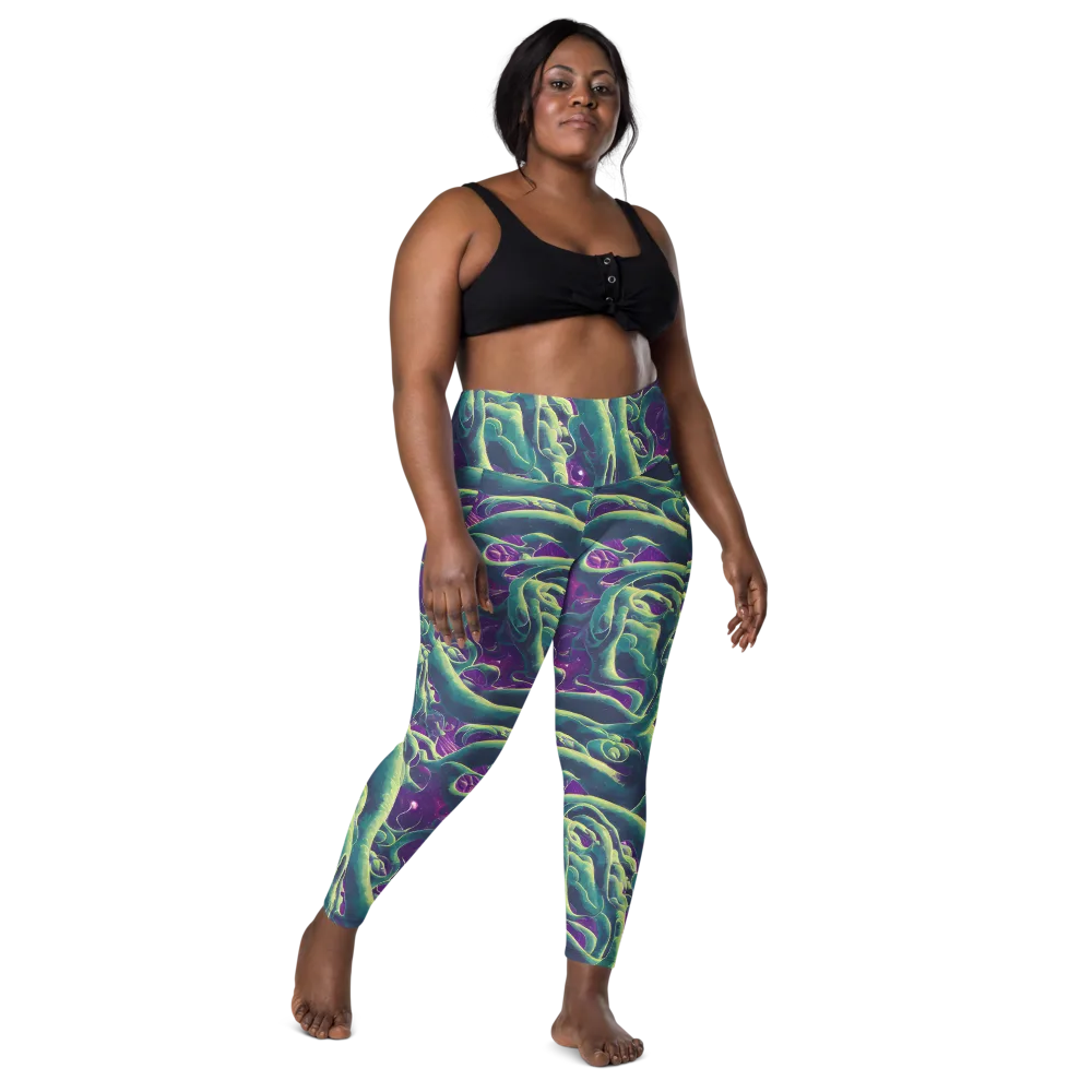 Viridian Flux on Leggings with Pockets — Front