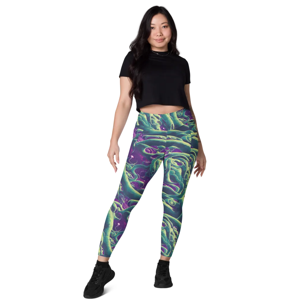 Viridian Flux on Leggings with Pockets — Front