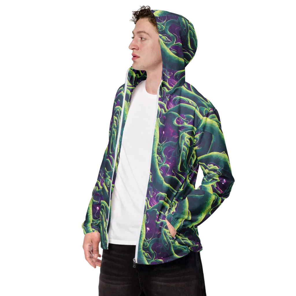 Viridian Flux on Men's Windbreaker — Left Front