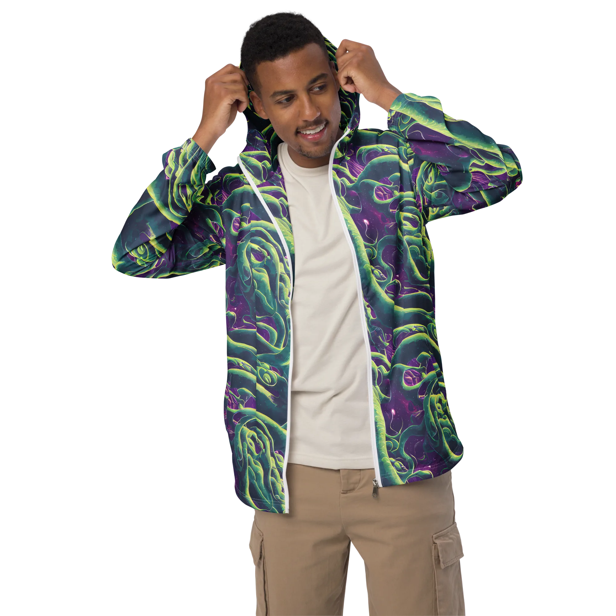 Viridian Flux on Men's Windbreaker — Front