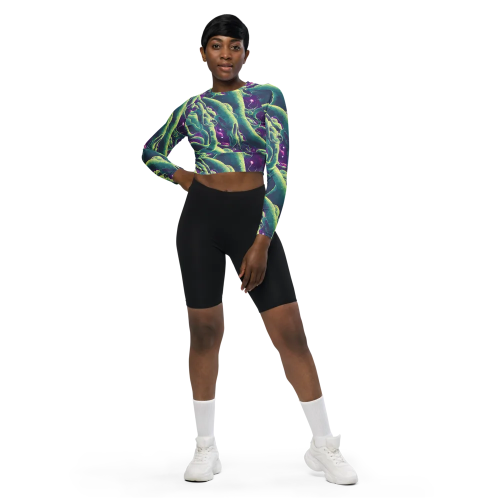Viridian Flux on Long Sleeve Crop Top — Front