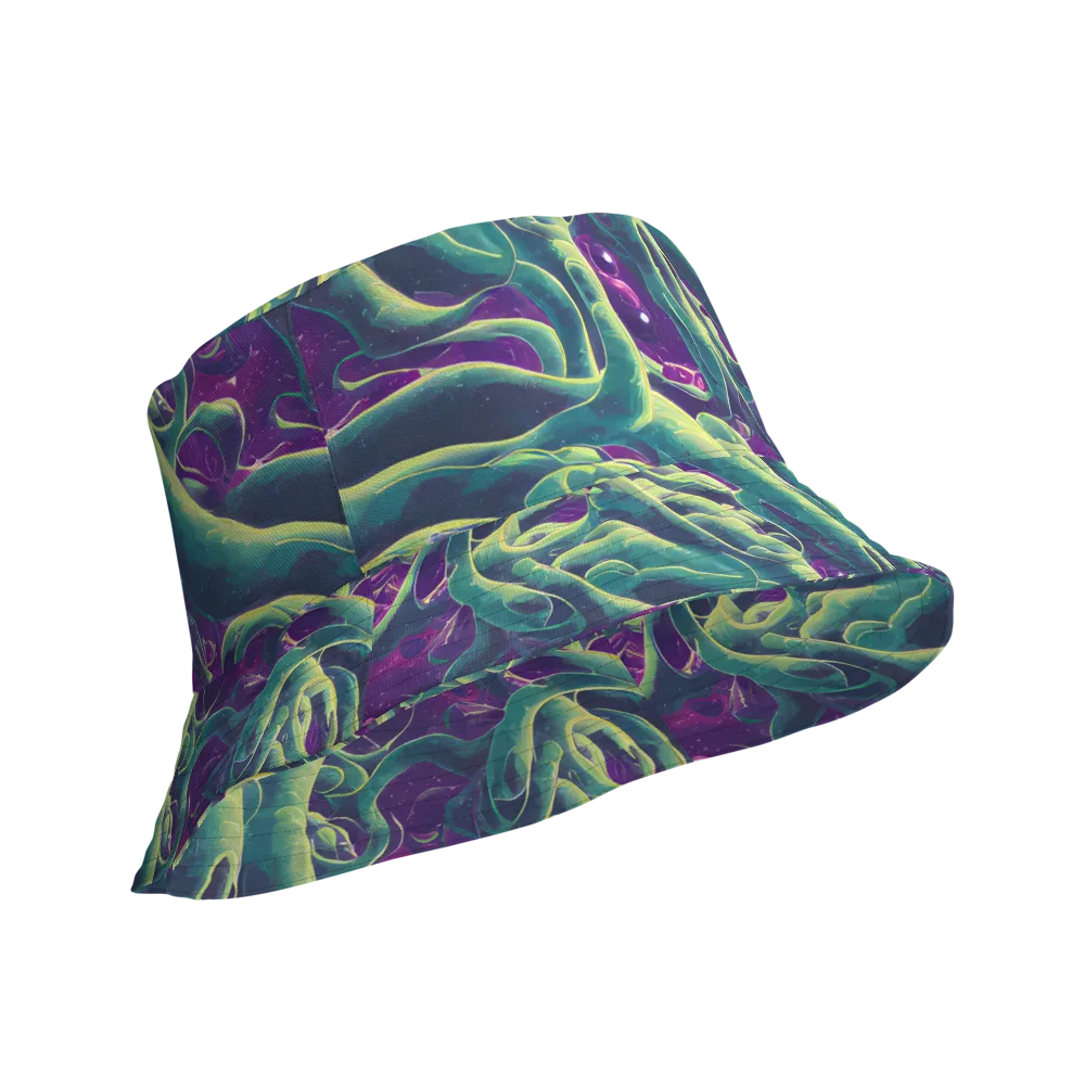 Viridian Flux on Reversible Bucket Hat — Product details Outside