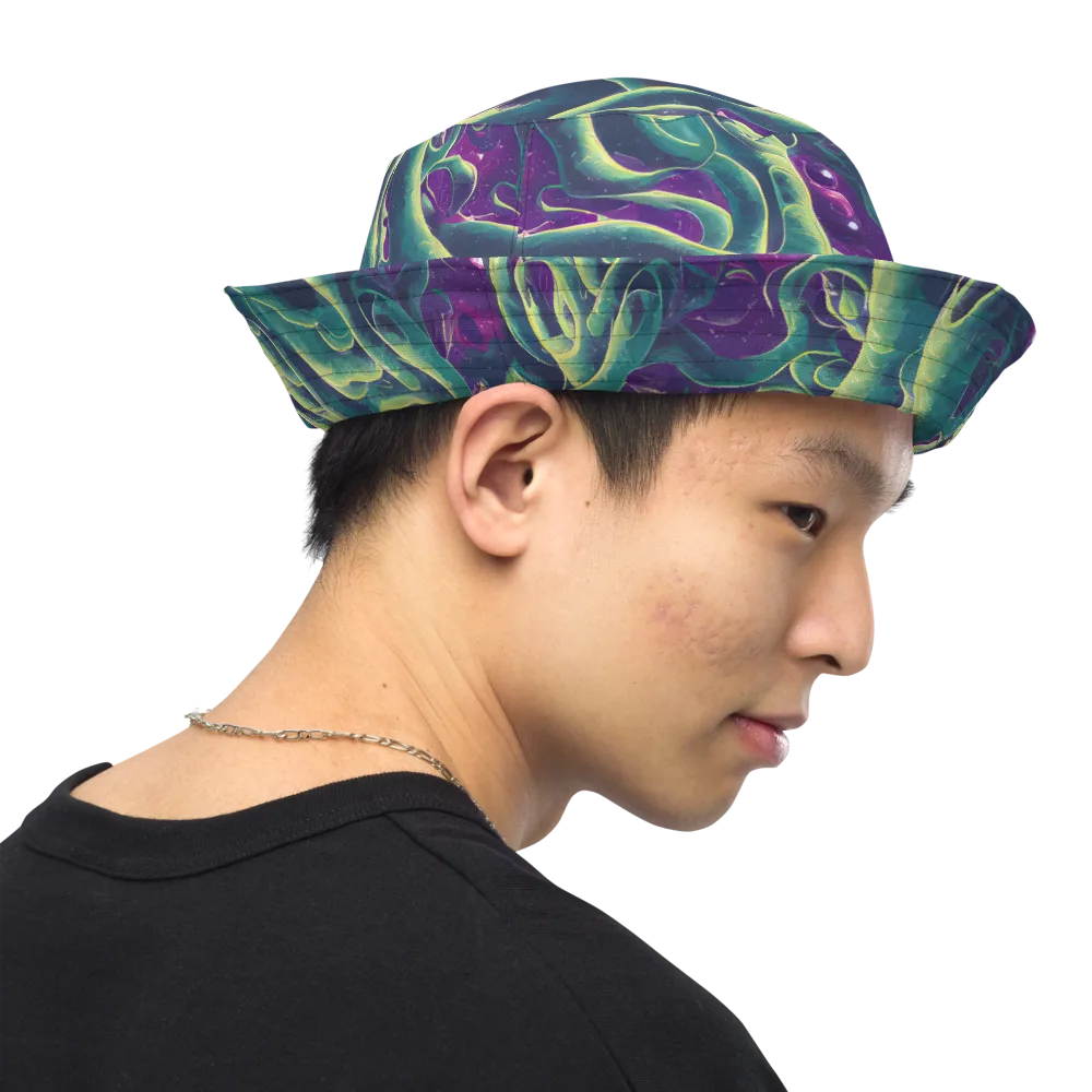 Viridian Flux on Reversible Bucket Hat — Right Outside