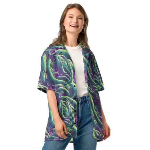 Viridian Flux on a Button Shirt