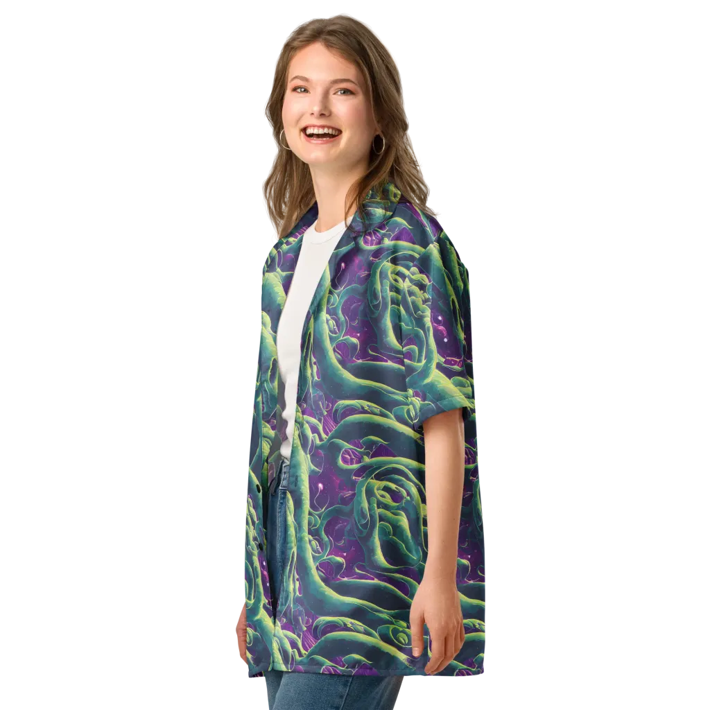 Viridian Flux on Button Shirt — Left Front