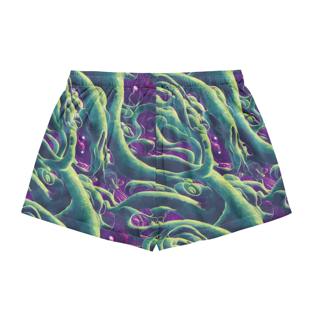 Viridian Flux on Women's Pajama Shorts — Back