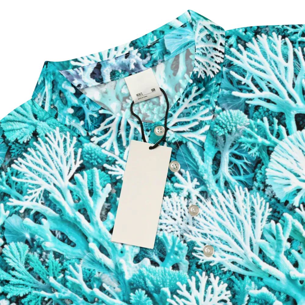 Aqua Coral Garden on Men's Slim Fit Polo Shirt — Product details