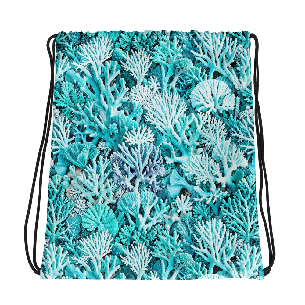 Aqua Coral Garden on Drawstring Bag — Photo